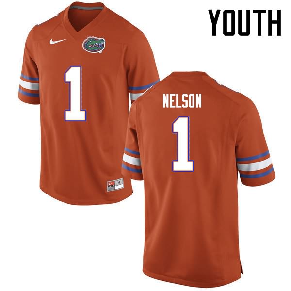 Youth NCAA Florida Gators Reggie Nelson #1 Stitched Authentic Nike Orange College Football Jersey FXW0165AD